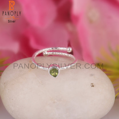 Peridot Heart 925 Sterling Silver Ring