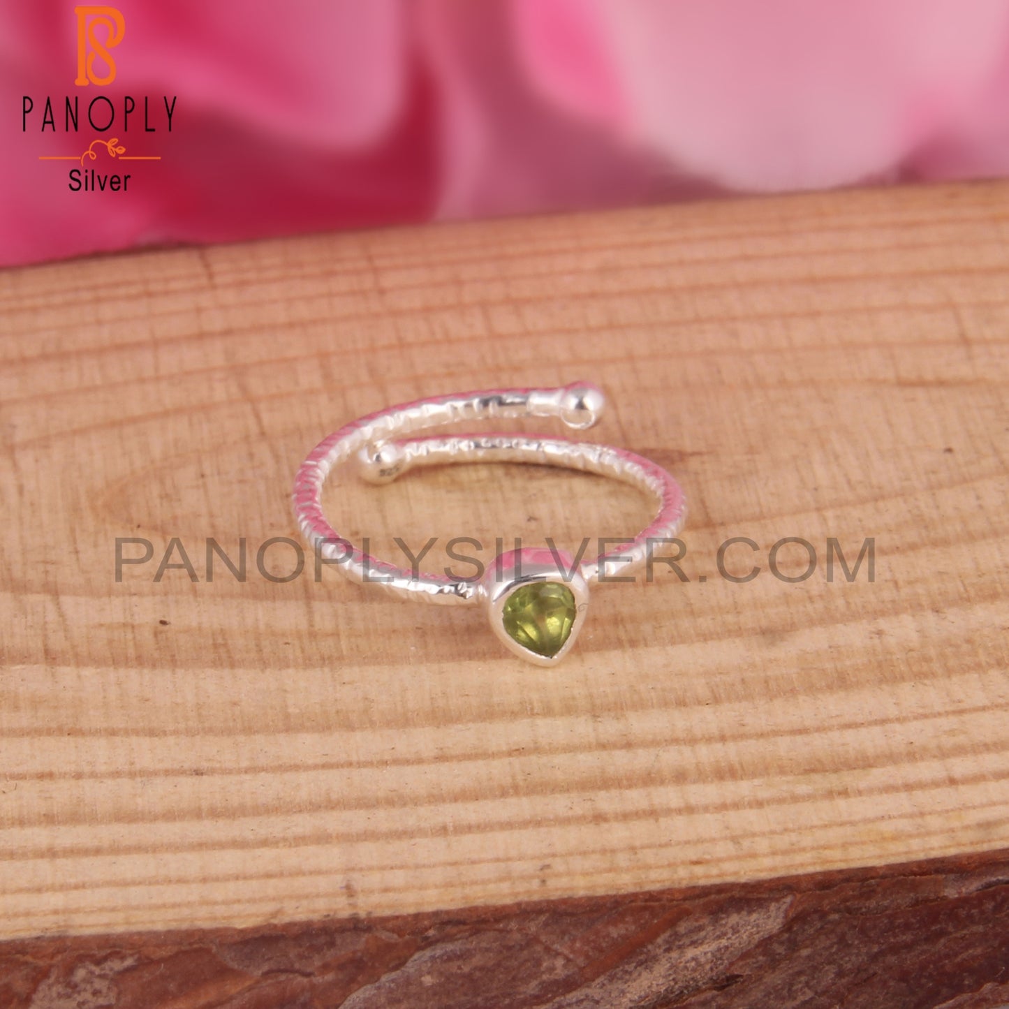 Peridot Heart 925 Sterling Silver Ring