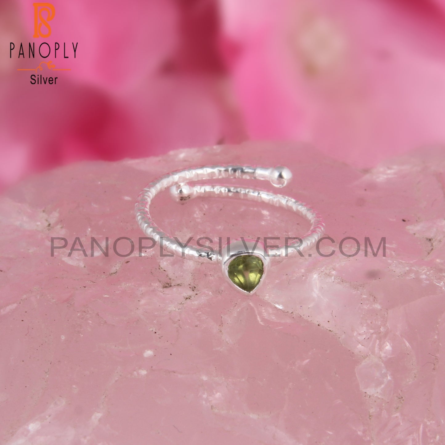 Peridot Heart 925 Sterling Silver Ring