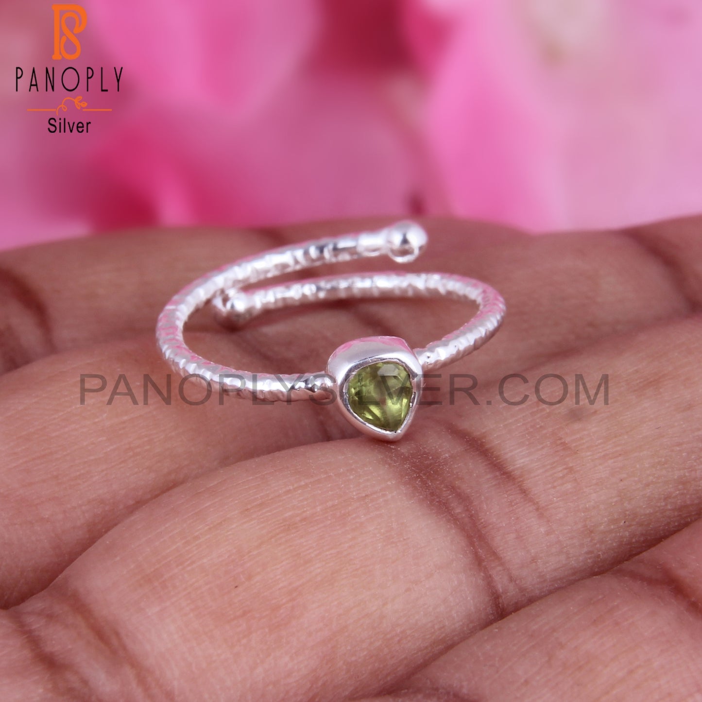 Peridot Heart 925 Sterling Silver Ring