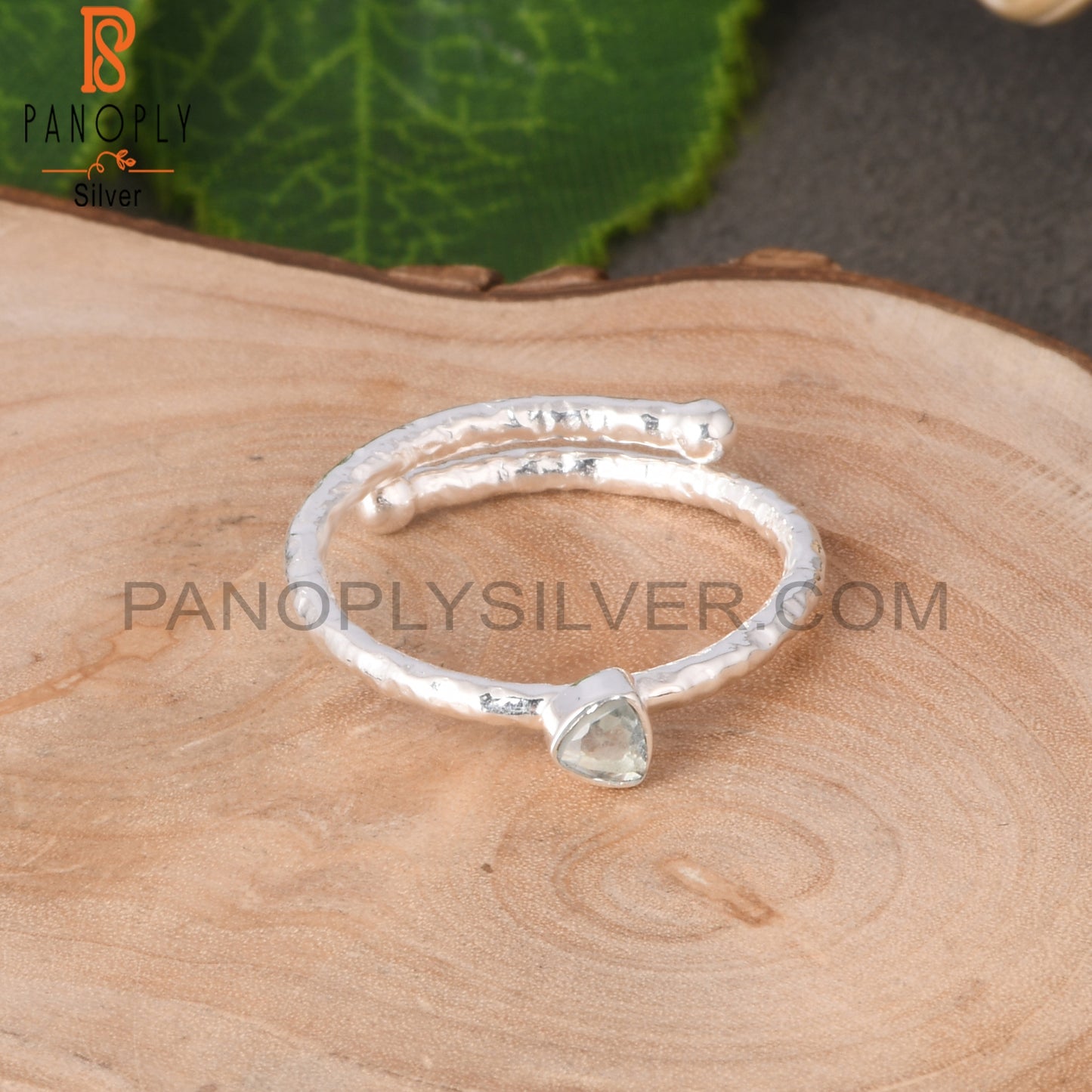 Aquamarine Trillion Shape 925 Sterling Silver Ring
