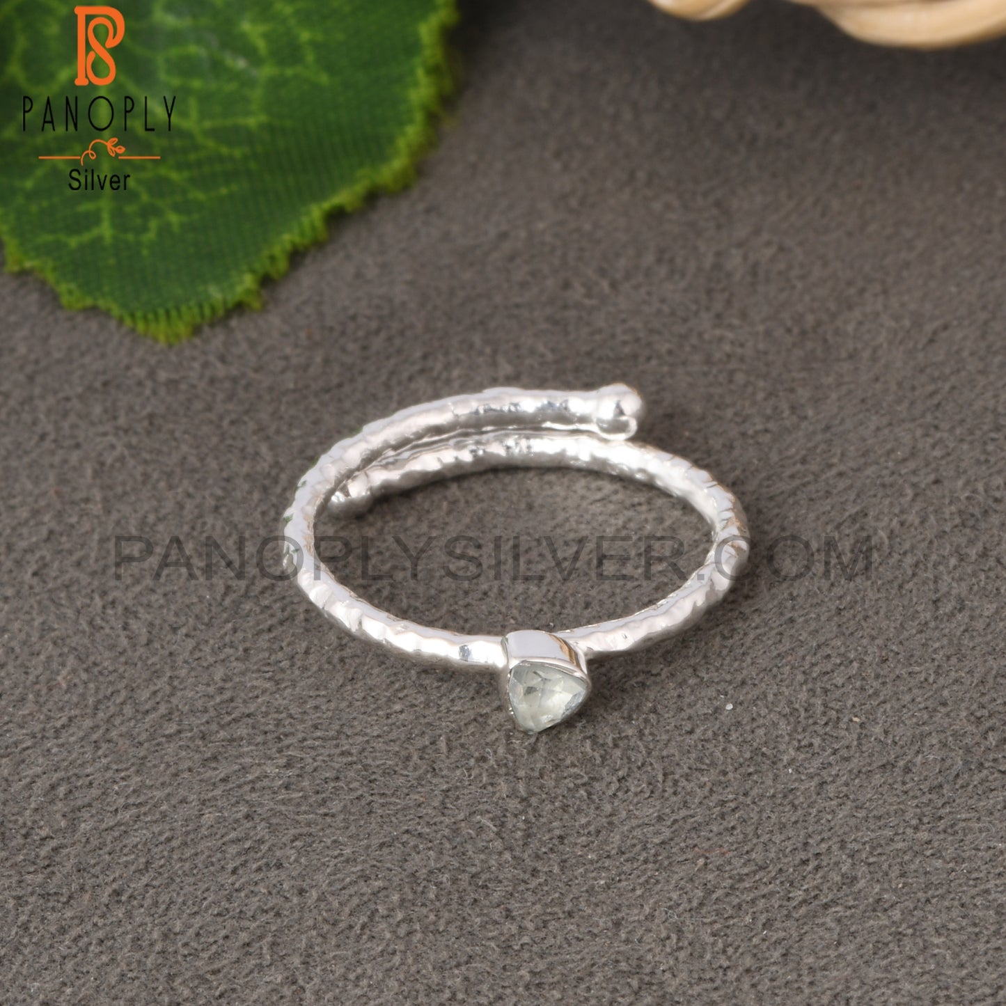 Aquamarine Trillion Shape 925 Sterling Silver Ring