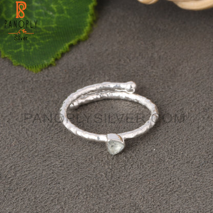 Aquamarine Trillion Shape 925 Sterling Silver Ring
