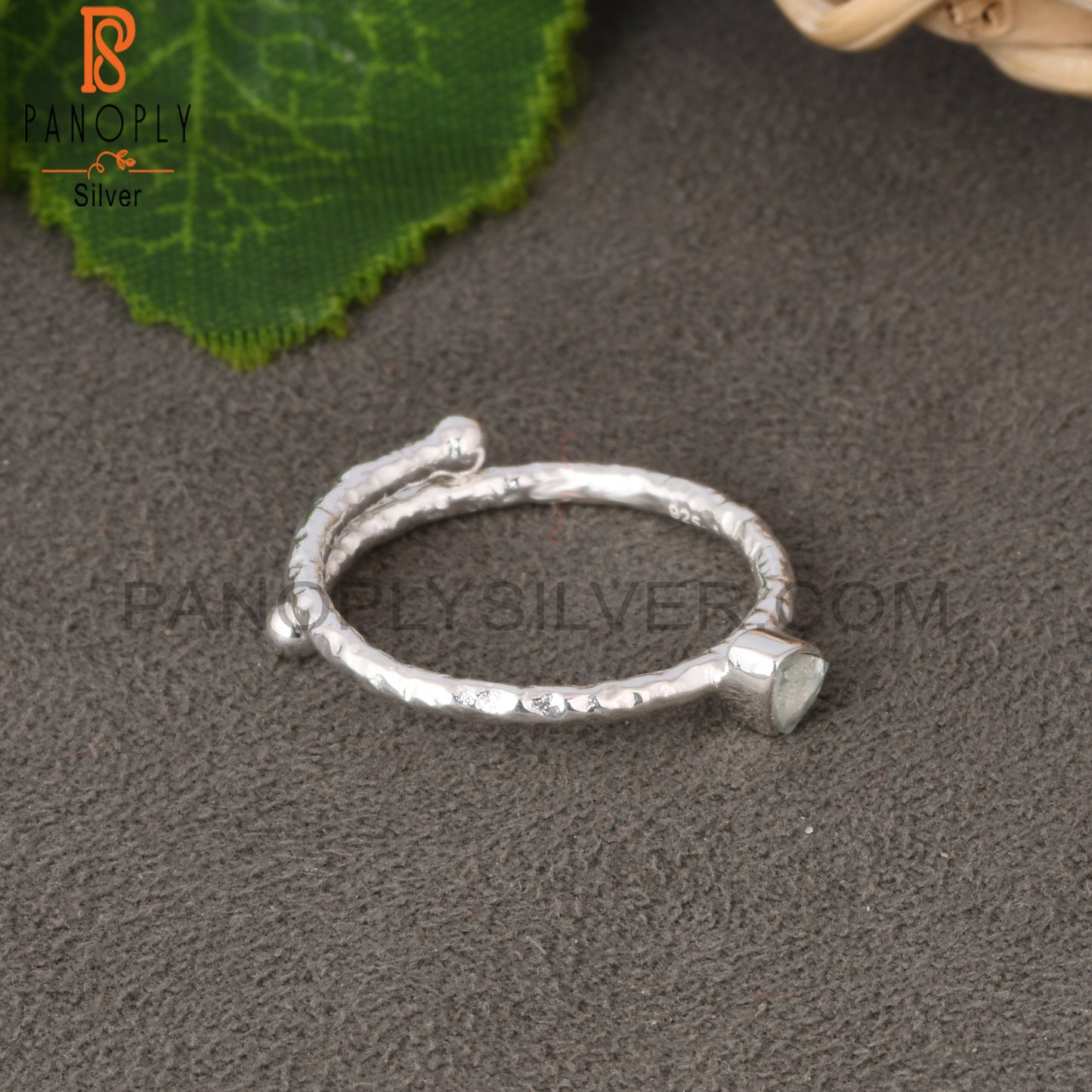 Aquamarine Trillion Shape 925 Sterling Silver Ring