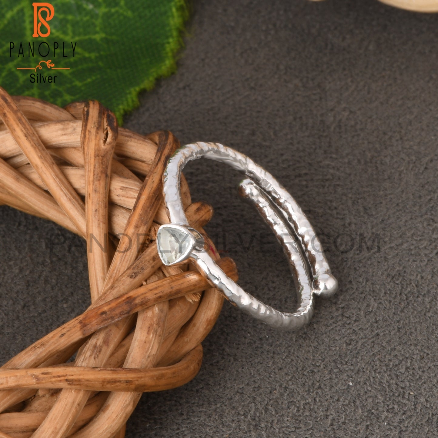 Aquamarine Trillion Shape 925 Sterling Silver Ring