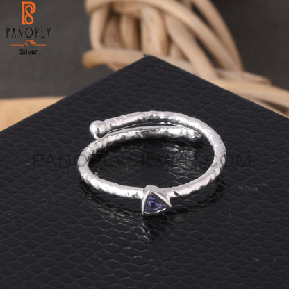 Iolite Trillion Shape 925 Sterling Silver Ring