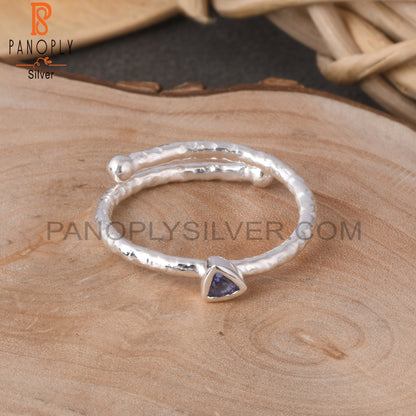 Iolite Trillion Shape 925 Sterling Silver Ring
