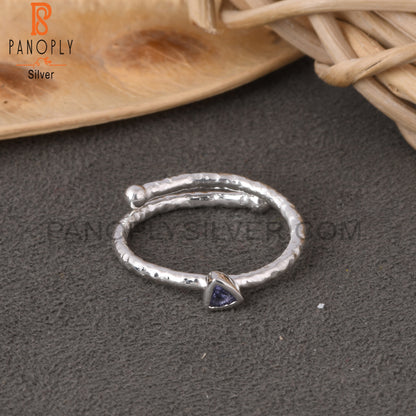 Iolite Trillion Shape 925 Sterling Silver Ring