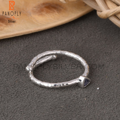 Iolite Trillion Shape 925 Sterling Silver Ring