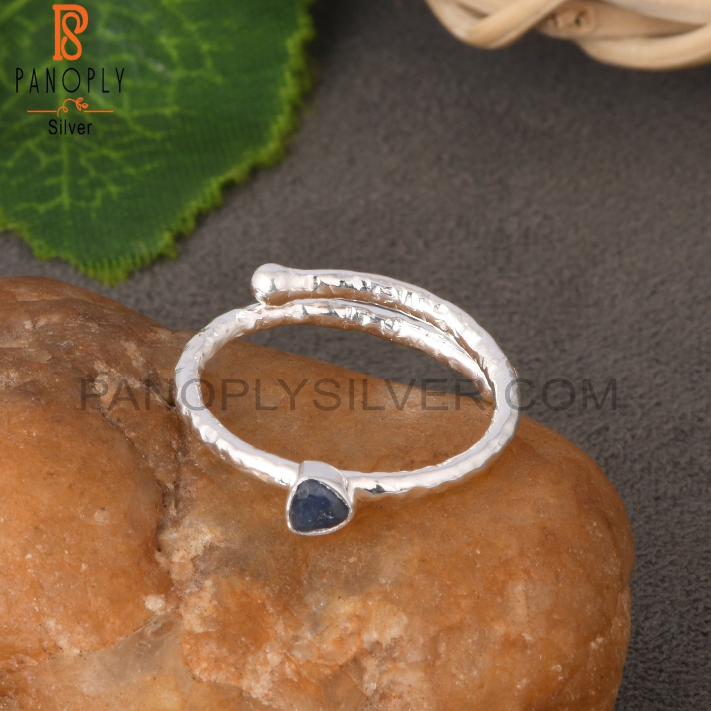 Blue Sapphire Trillion Shape 925 Sterling Silver Ring