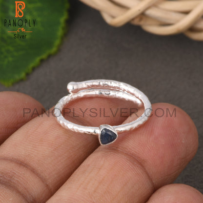 Blue Sapphire Trillion Shape 925 Sterling Silver Ring