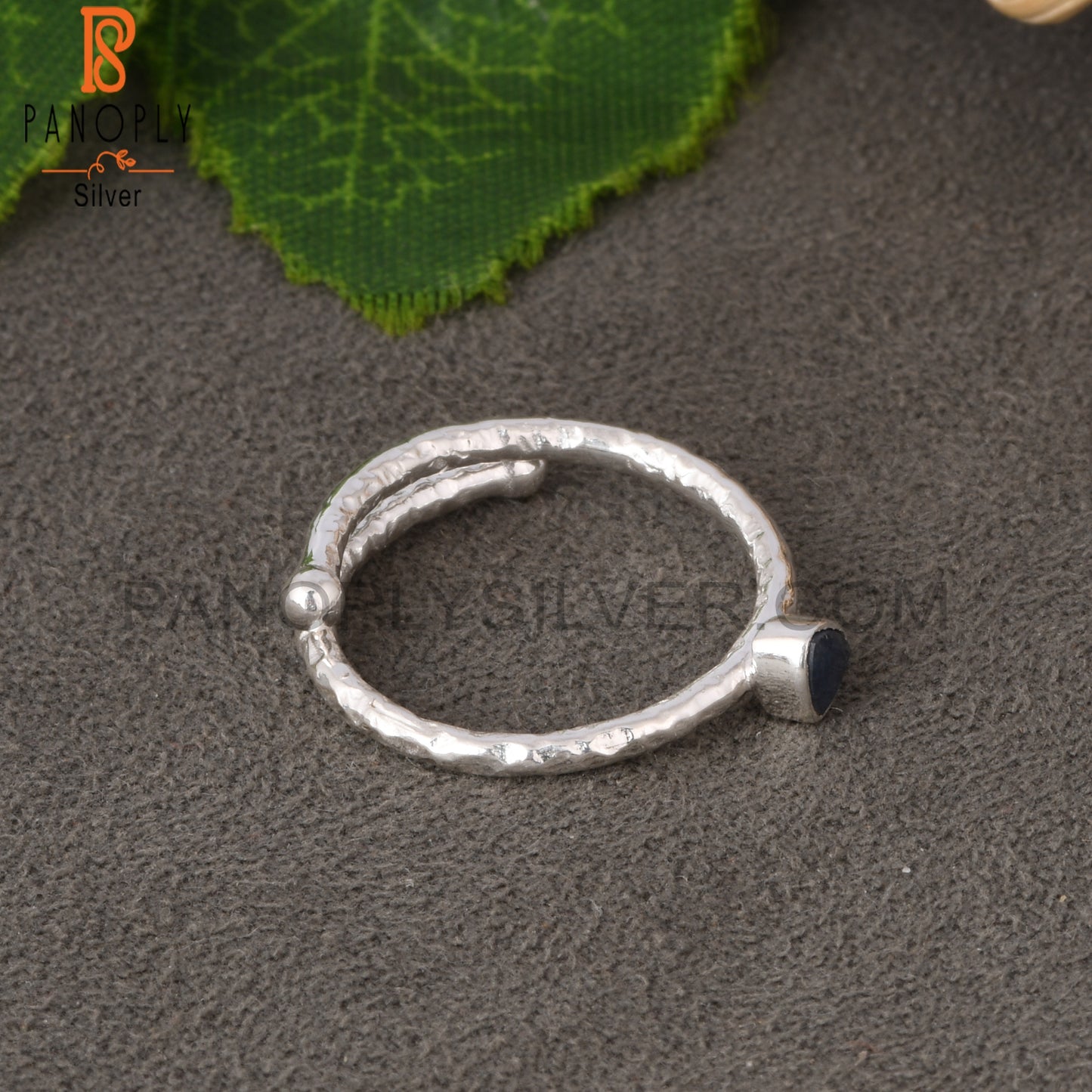 Blue Sapphire Trillion Shape 925 Sterling Silver Ring
