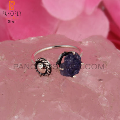 Tanzanite 925 Sterling Silver Open Ring