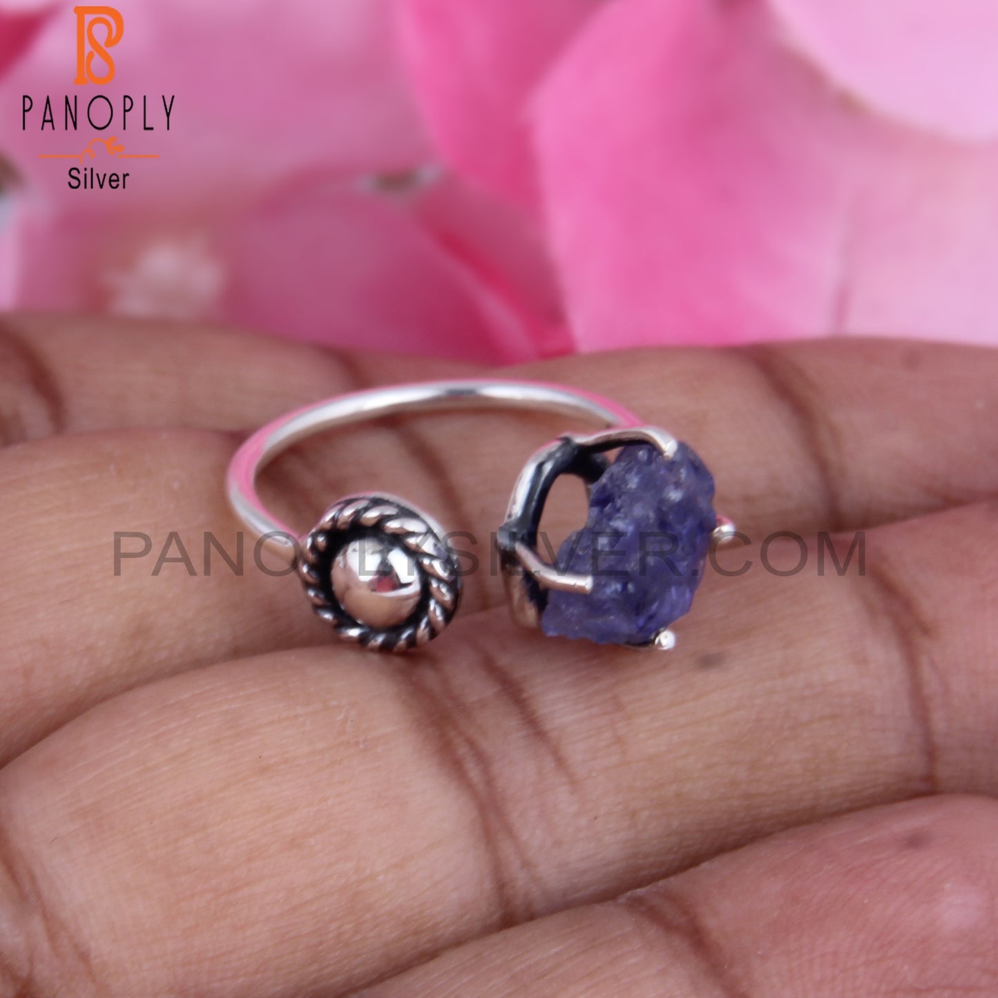 Tanzanite 925 Sterling Silver Open Ring