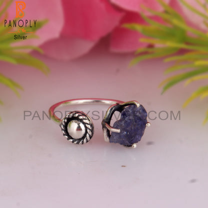 Tanzanite 925 Sterling Silver Open Ring