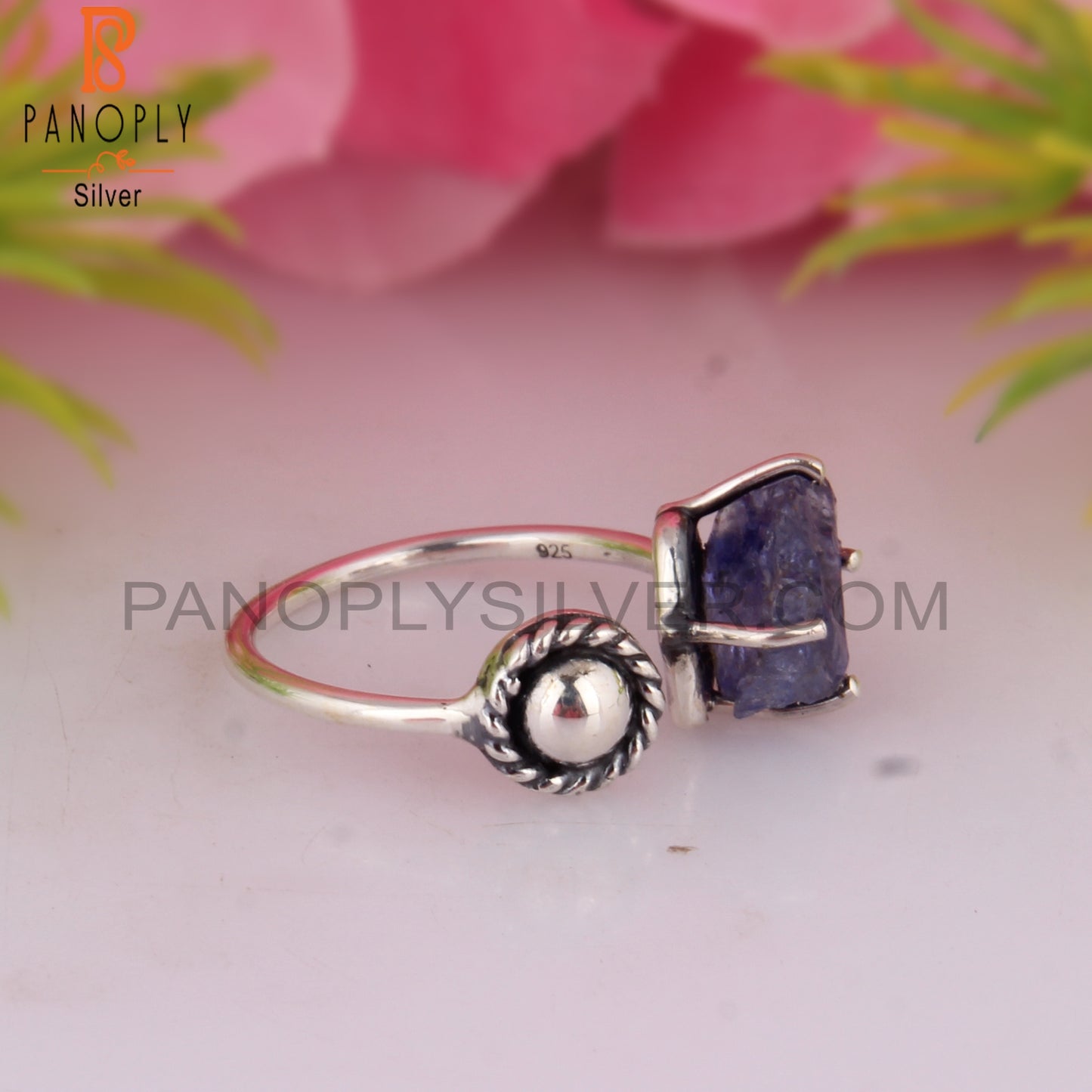 Tanzanite 925 Sterling Silver Open Ring