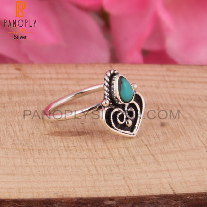 Arizona Turquoise Pear Shape 925 Sterling Silver Boho Ring