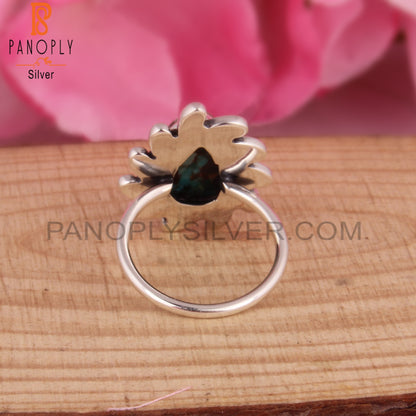 Boulder Turquoise Pear Shape 925 Sterling Silver Boho Ring