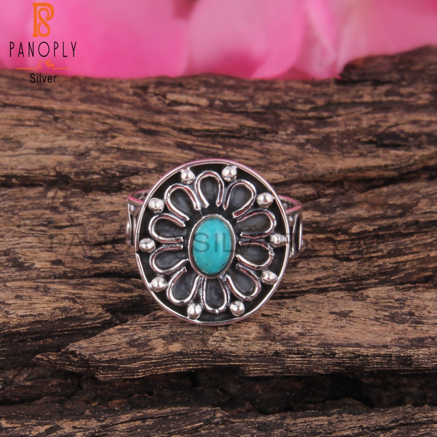 Arizona Turquoise Oval Sterling Silver Ring For Gift