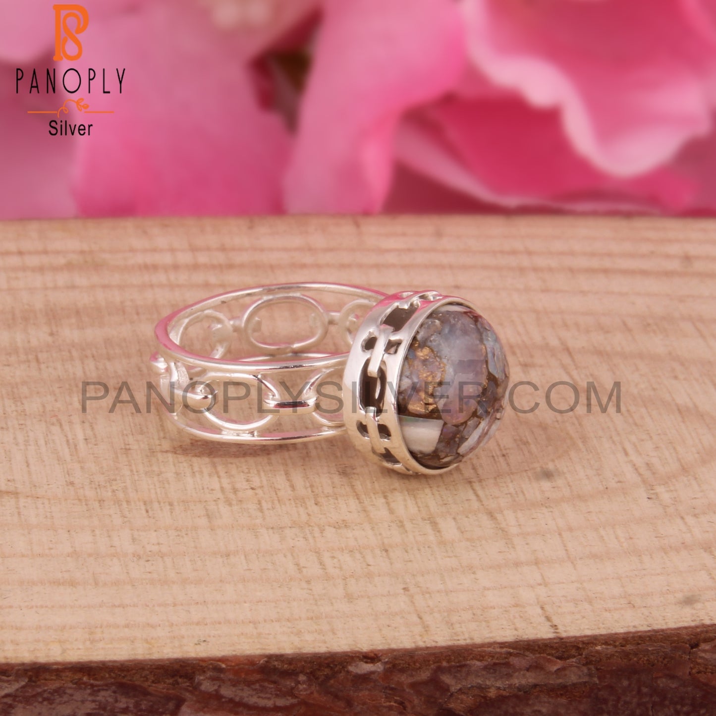 Mojave Ethiopian Opal 925 Silver Wedding Anniversary Ring