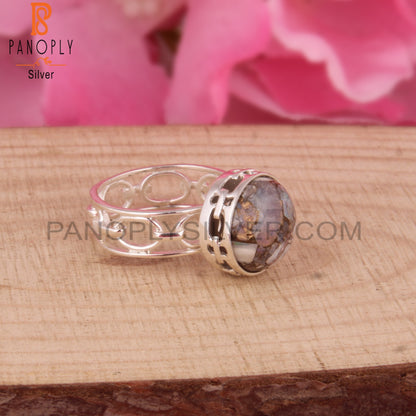 Mojave Ethiopian Opal 925 Silver Wedding Anniversary Ring