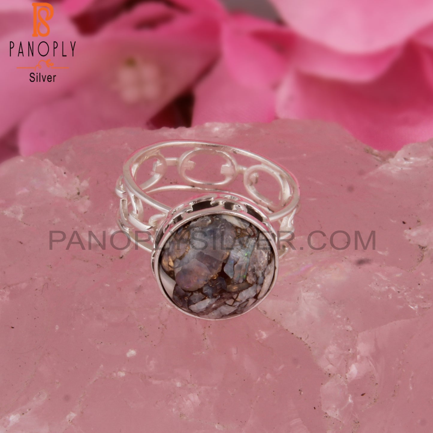 Mojave Ethiopian Opal 925 Silver Wedding Anniversary Ring