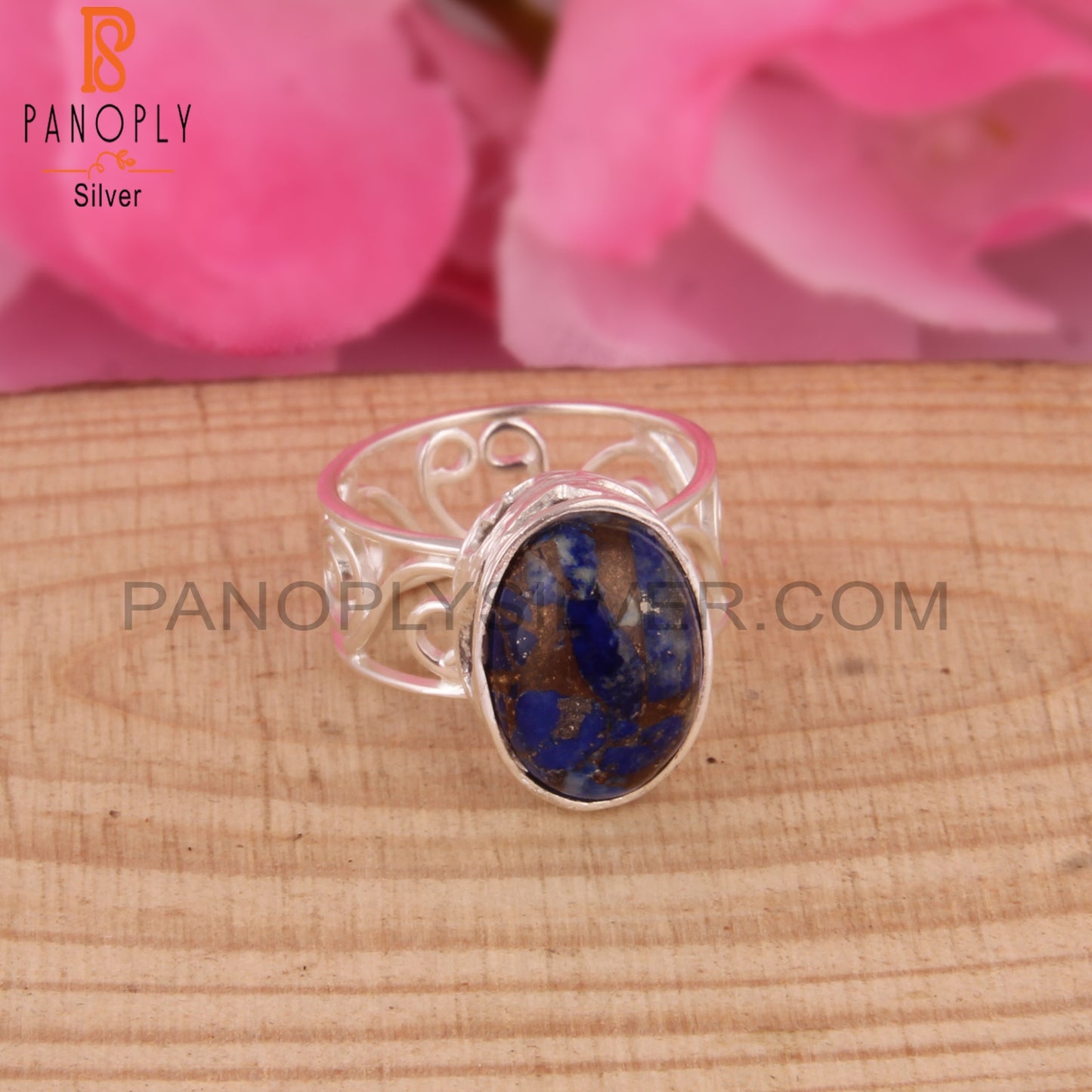 Mojave Copper Lapis 925 Sterling Silver Stylish Ring For Women