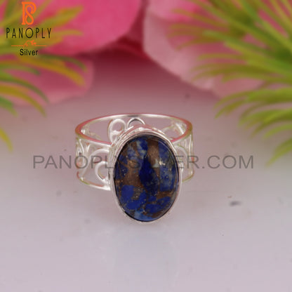 Mojave Copper Lapis 925 Sterling Silver Stylish Ring For Women