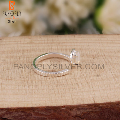 Ethiopian Opal Oval 925 Stamp Sterling Silver Casual Ring