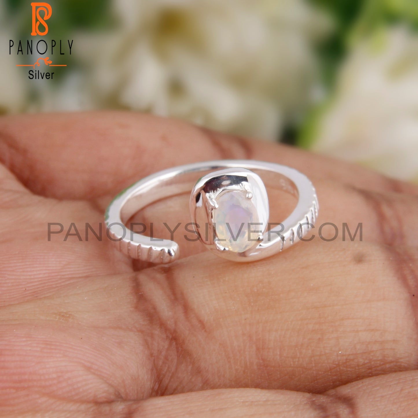 Ethiopian Opal Oval 925 Stamp Sterling Silver Casual Ring