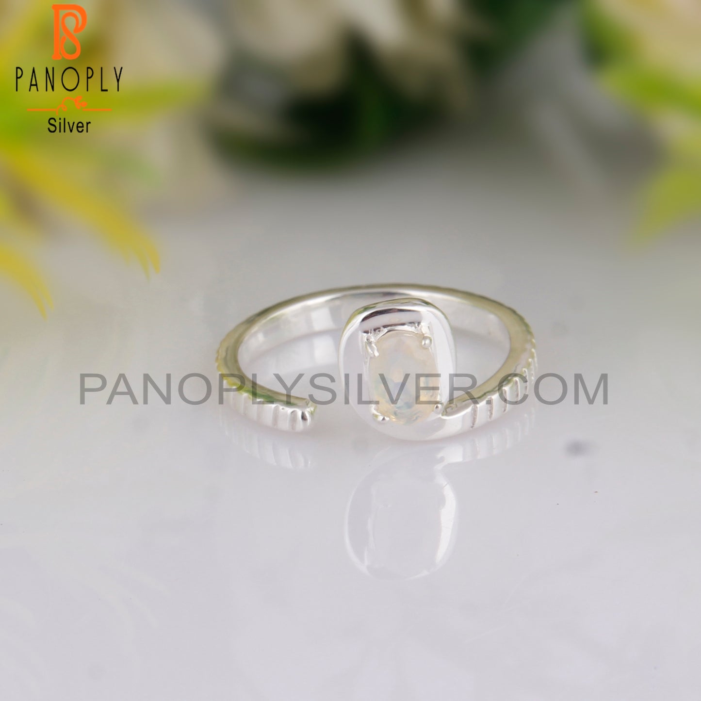 Ethiopian Opal Oval 925 Stamp Sterling Silver Casual Ring