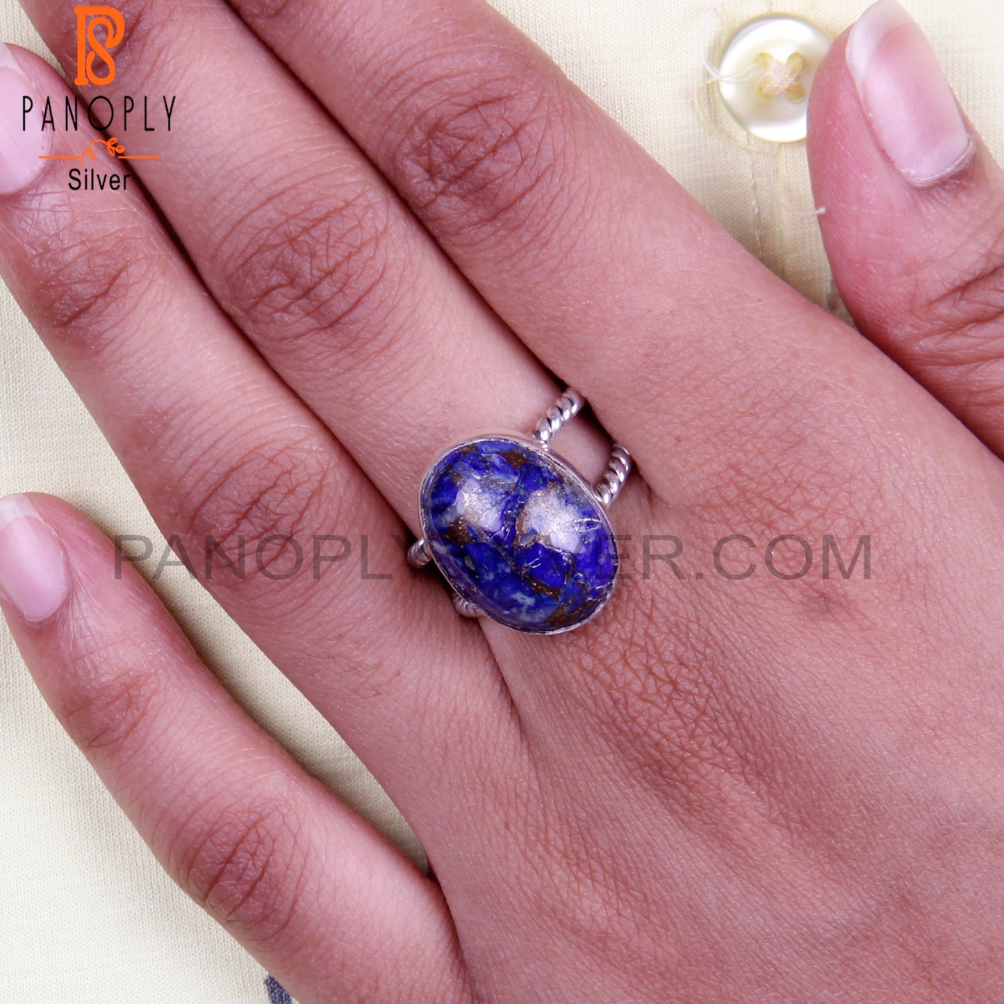 Mojave Copper Lapis 925 Sterling Silver Elegant Ring