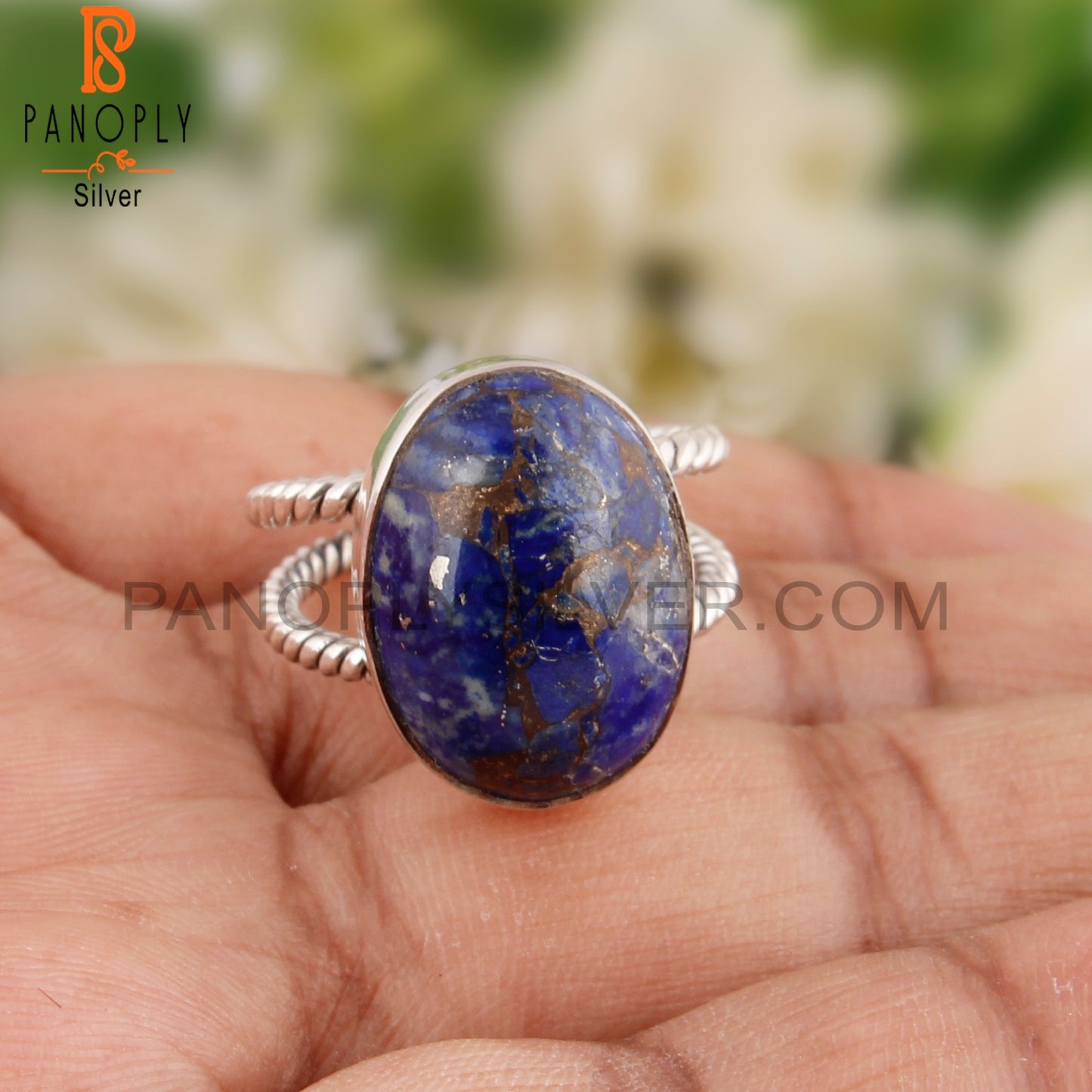 Mojave Copper Lapis 925 Sterling Silver Elegant Ring