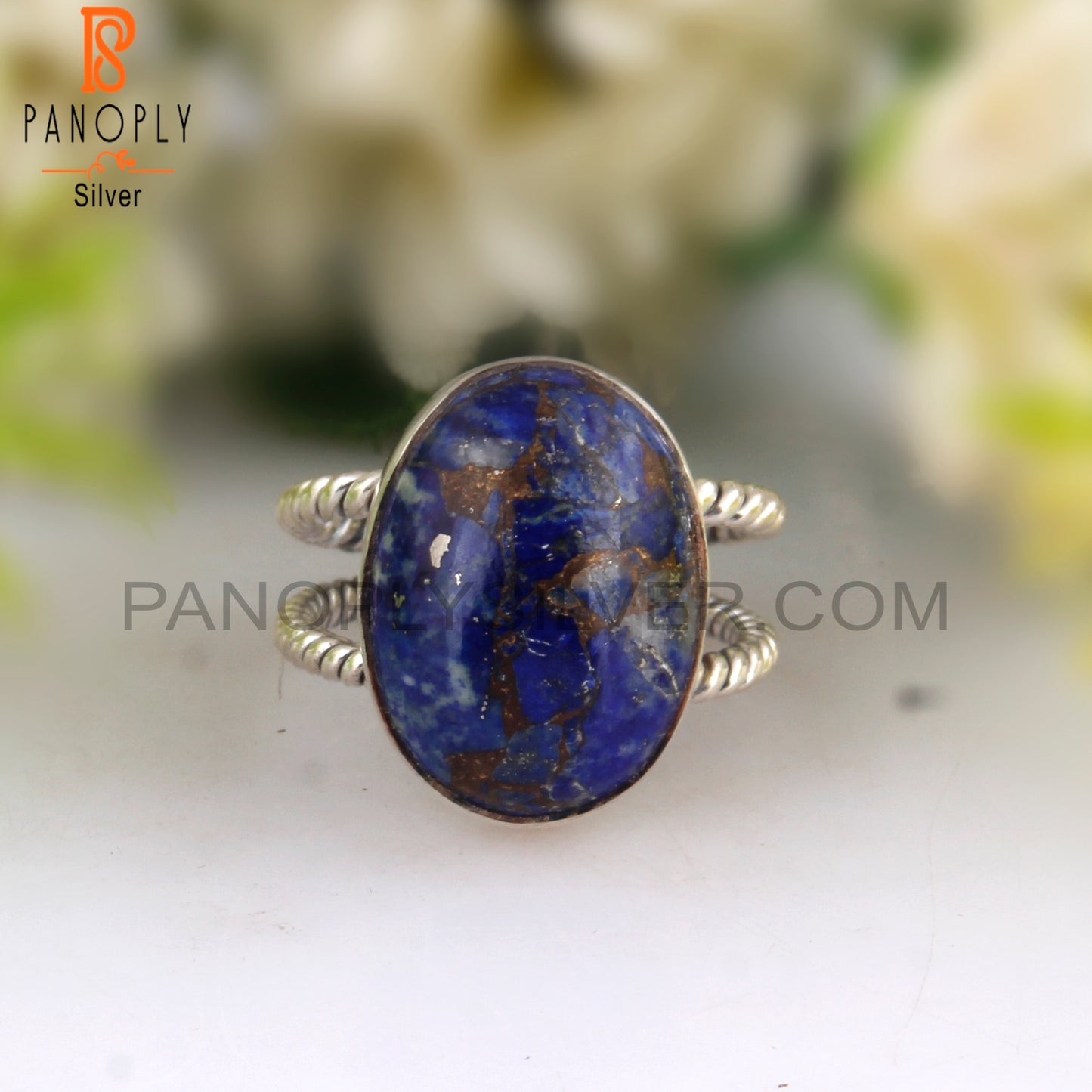 Mojave Copper Lapis 925 Sterling Silver Elegant Ring