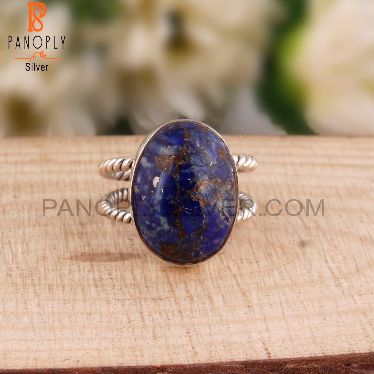 Mojave Copper Lapis 925 Sterling Silver Elegant Ring