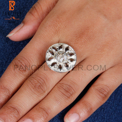 Smoky & Mojave Copper Ethiopian Opal 925 Sterling Silver Ring