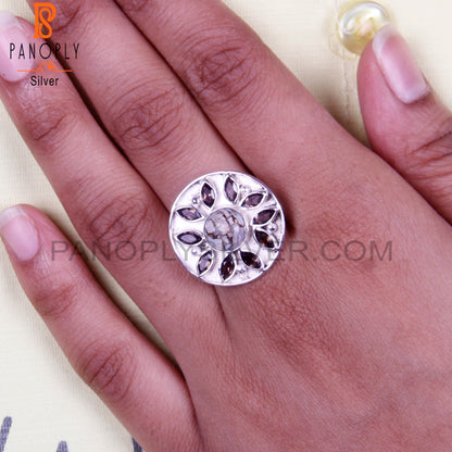 Smoky & Mojave Copper Ethiopian Opal 925 Sterling Silver Ring