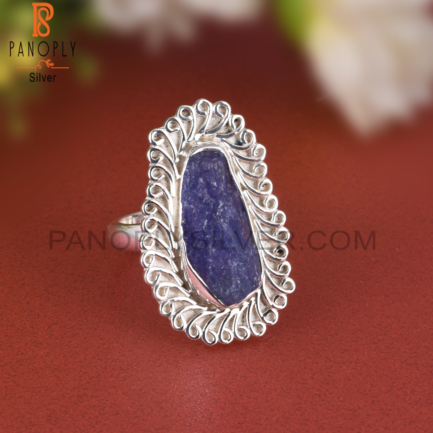 Rough Tanzanite 925 Sterling Silver Ring