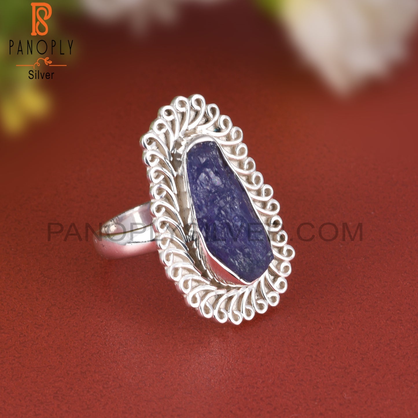 Rough Tanzanite 925 Sterling Silver Ring