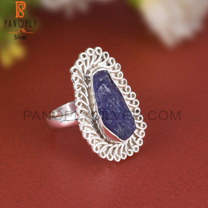 Rough Tanzanite 925 Sterling Silver Ring