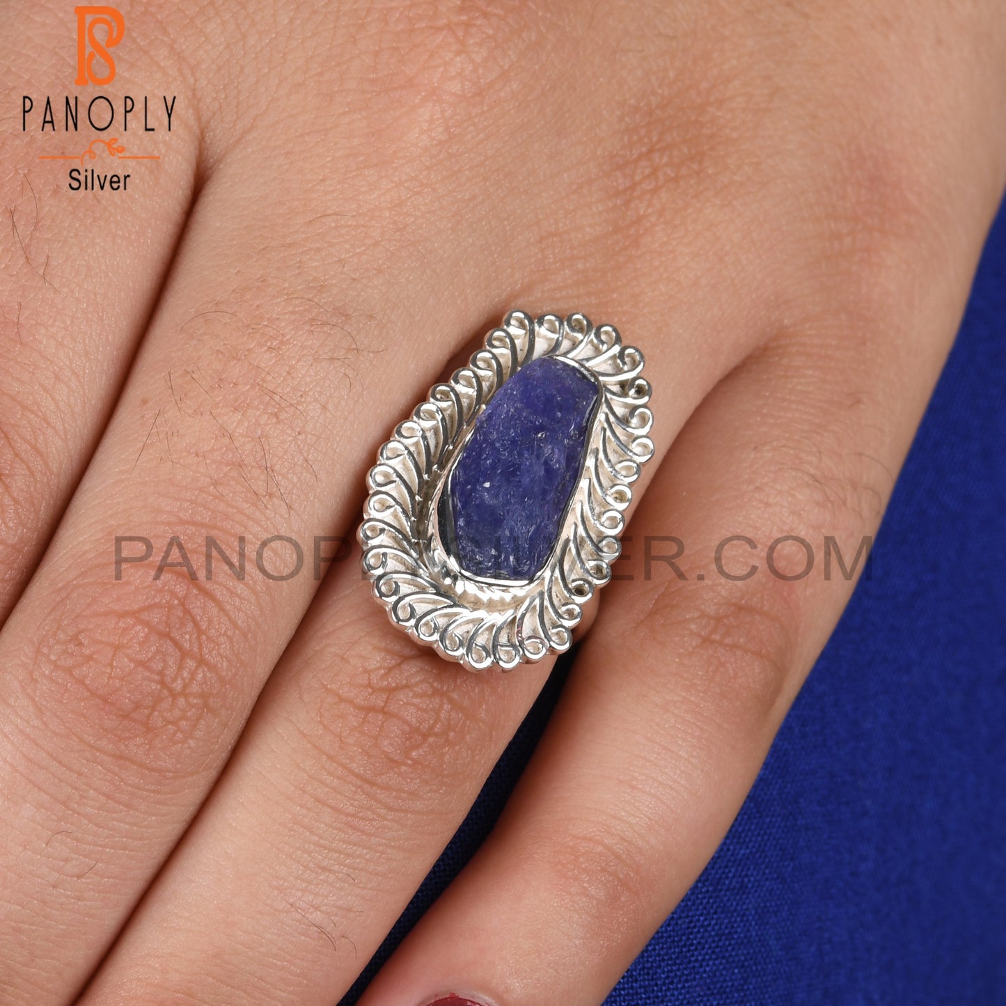 Rough Tanzanite 925 Sterling Silver Ring