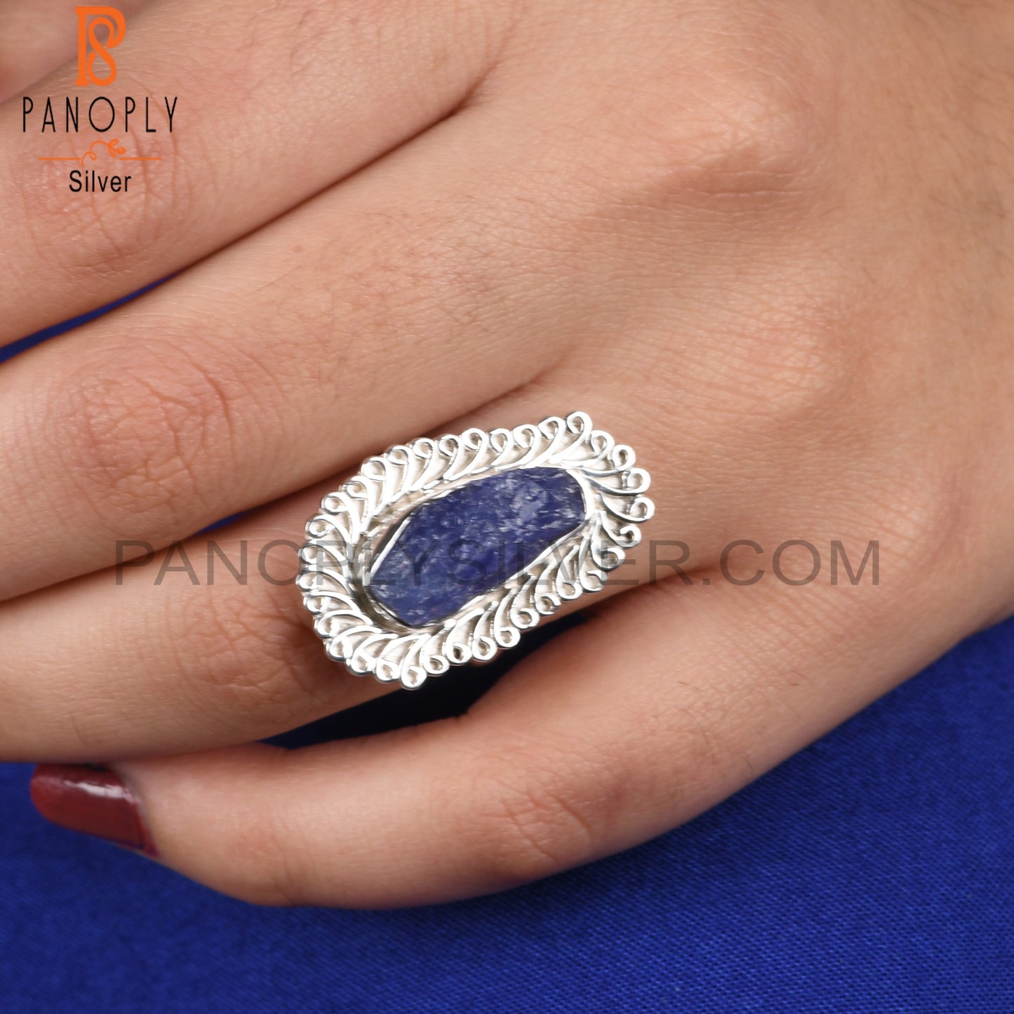 Rough Tanzanite 925 Sterling Silver Ring
