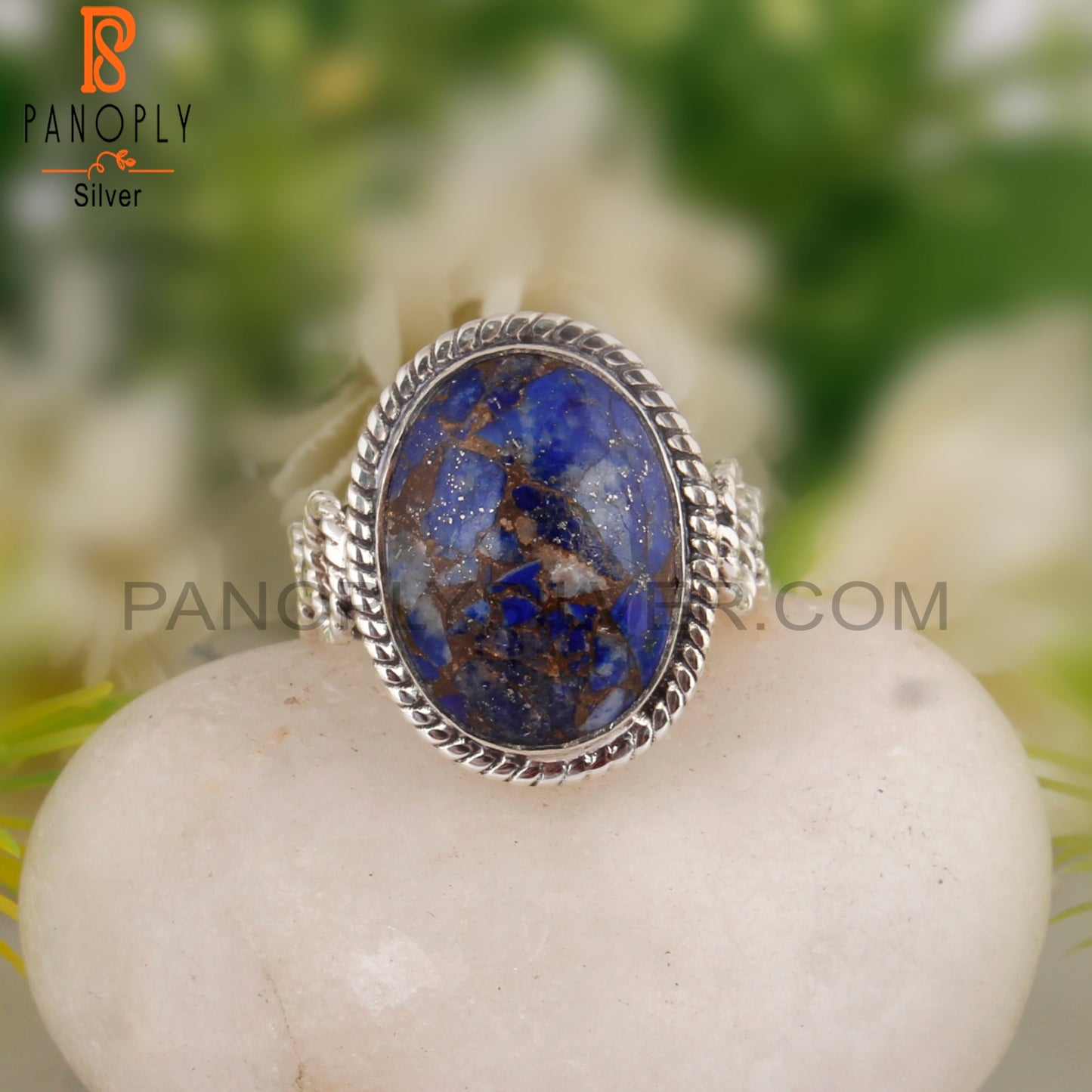 Mojave Copper Lapis Oval 925 Sterling Silver Ring
