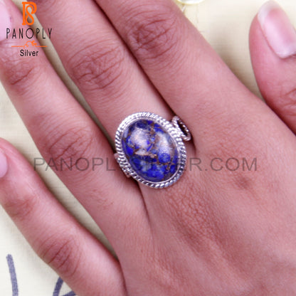Mojave Copper Lapis Oval 925 Sterling Silver Ring