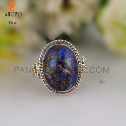 Mojave Copper Lapis Oval 925 Sterling Silver Ring