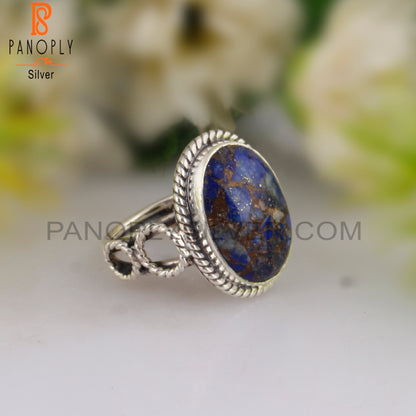 Mojave Copper Lapis Oval 925 Sterling Silver Ring