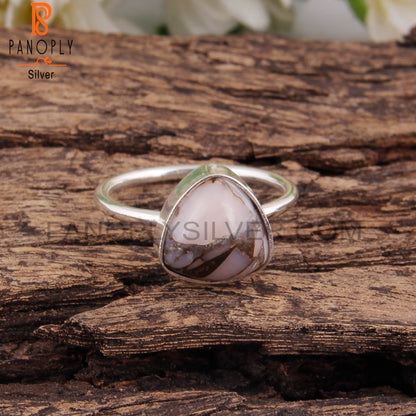 Pink Mojave Copper Opal Turquoise 925 Sterling Silver Ring