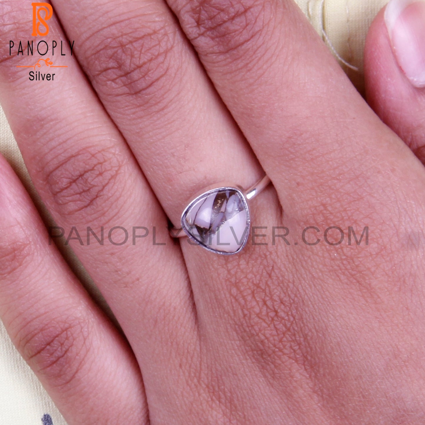 Pink Mojave Copper Opal Turquoise 925 Sterling Silver Ring