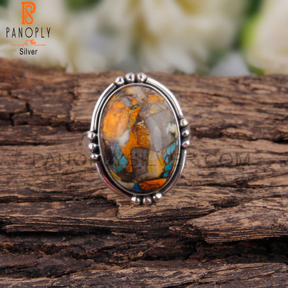 Mojave Bumblebee Turquoise 925 Silver Ring For Anniversary