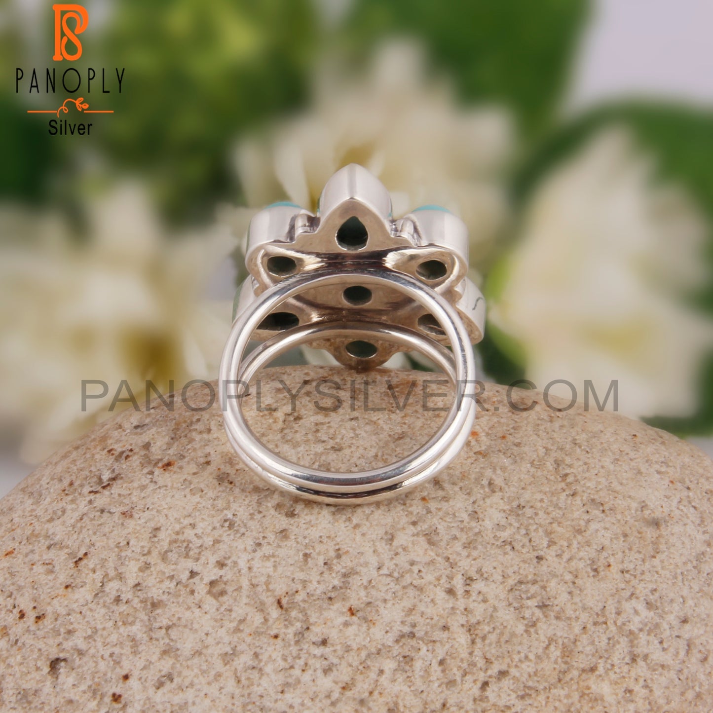 Designer Arizona Turquoise 925 Sterling Silver Wedding Ring